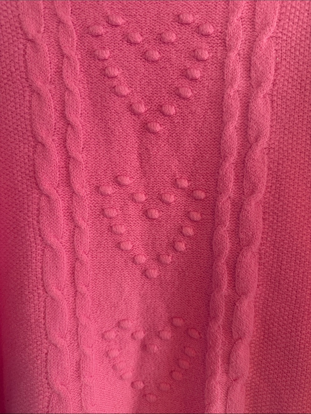Old Navy Bright Pink So Soft Heart-Detail Boucle Crewneck Sweater Sz M EUC - Picture 3 of 5